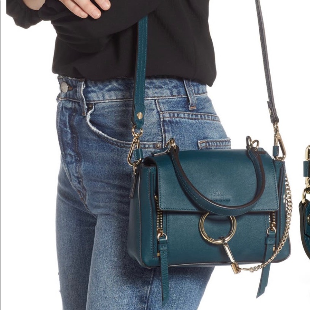 REDUCED FOR 24 hrs Chloe Mini Faye Leather Crossbody Bag Navy Ink LIKE NEW